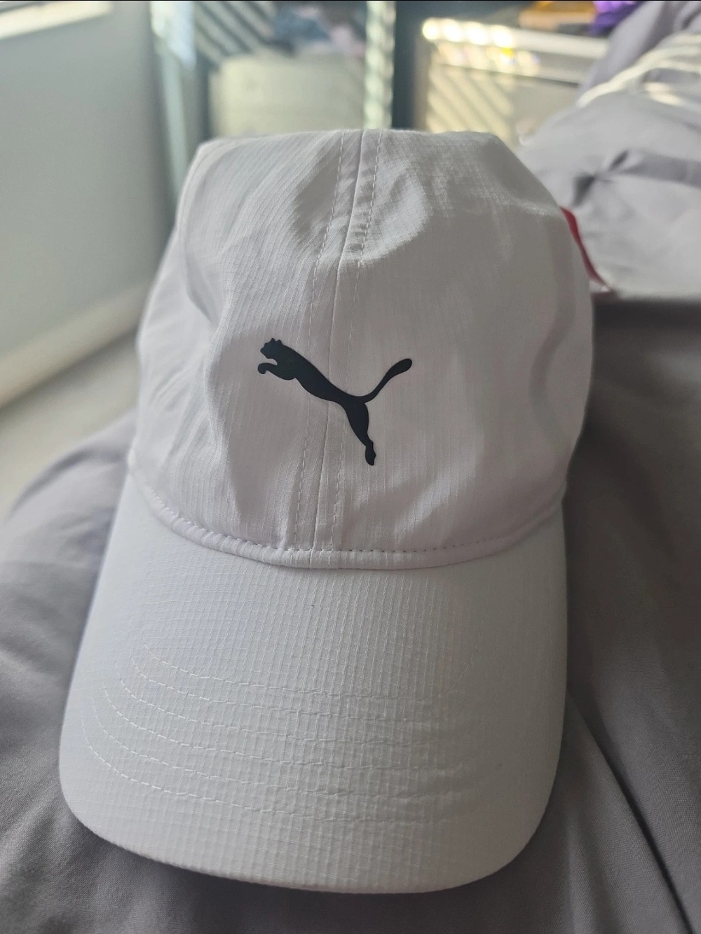 Puma White Baseball Cap with Black Puma Logo
